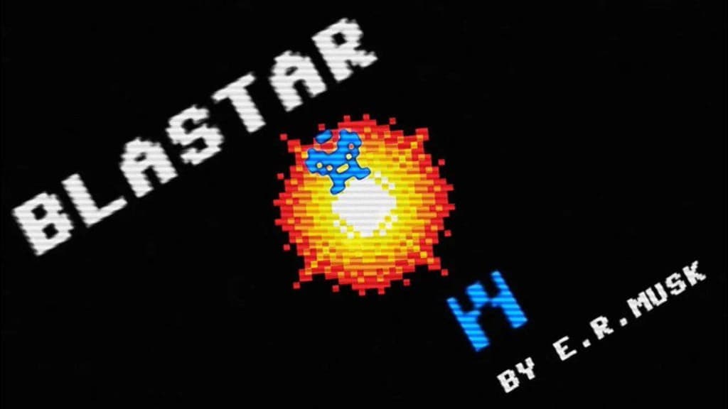 Original 1984 Blastar title screen by E.R. Musk